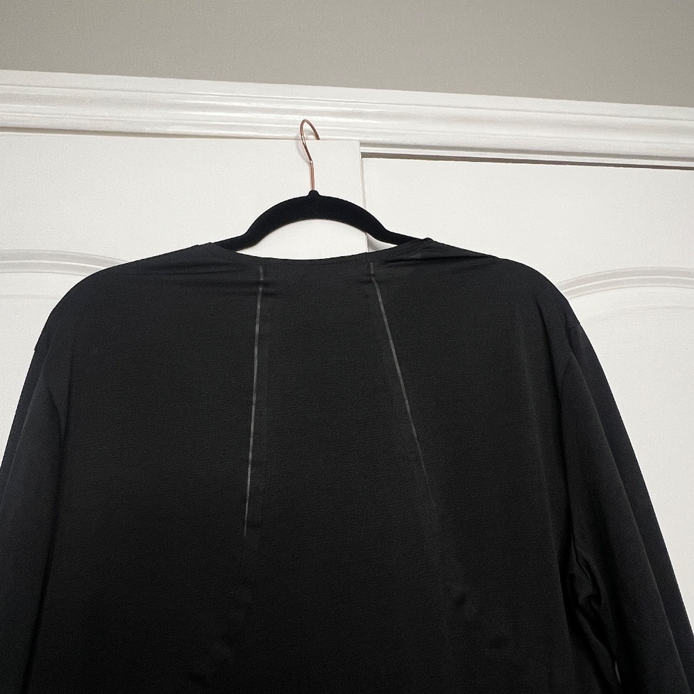 lululemon Men’s Long Sleeve Running Shirt Reflective black size large - Picture 3 of 6